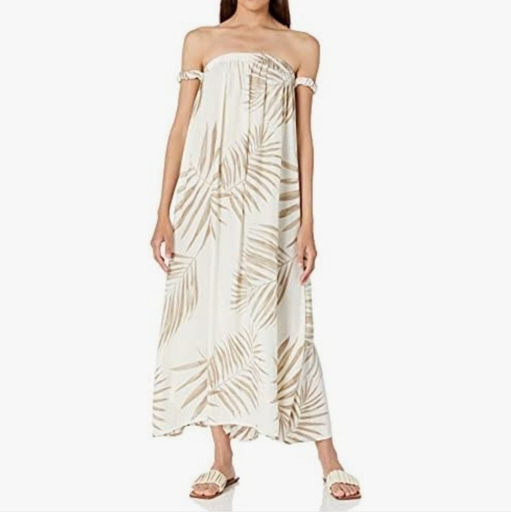 BB Dakota by Steve Madden Cream And Grey Palm Down Maxi Dress Size S - Picture 4 of 16